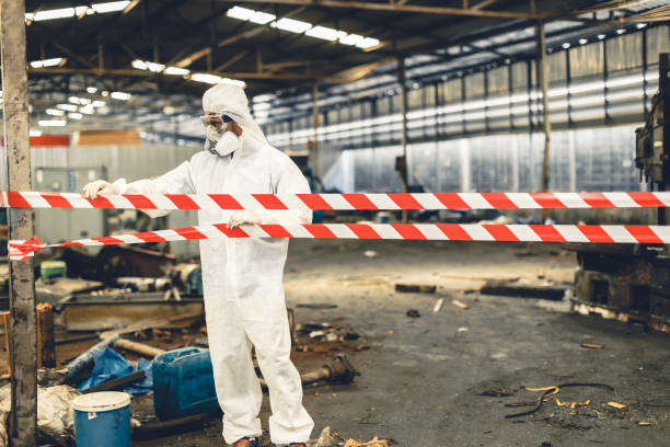 Professional Biohazard Cleanup technician working in Davenport, CA
